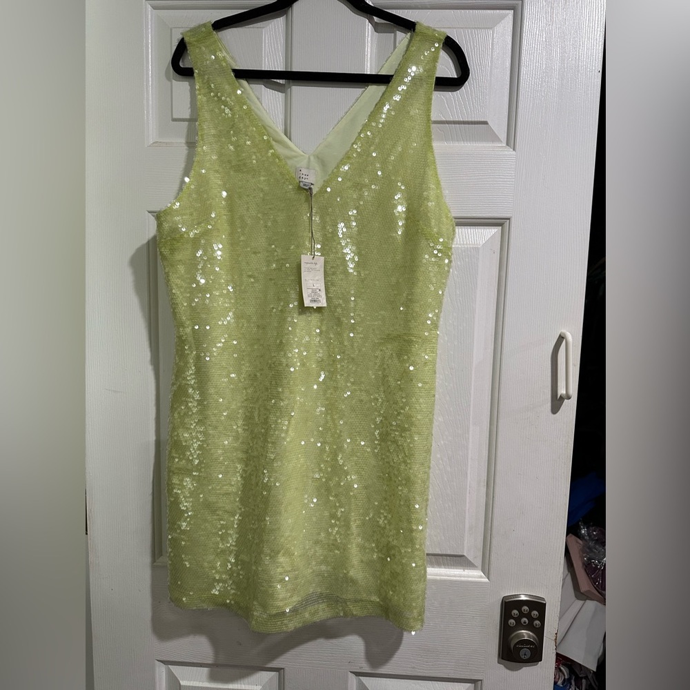 Sequin Lime green dress
